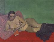 Felix Vallotton Nude holding a book Germany oil painting artist